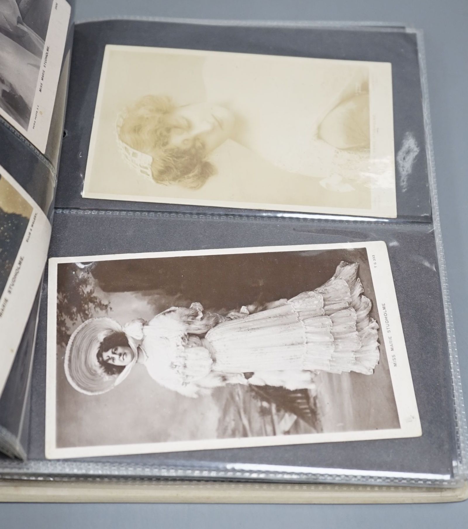 Three postcard albums - actresses and singers